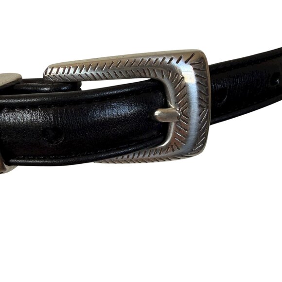 Brighton black leather beaded southwestern adjustable waist belt XL/36 - Picture 3 of 9